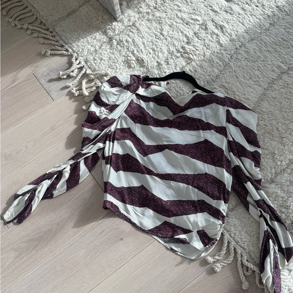 Isabel Marant Purple and White Striped Blouse